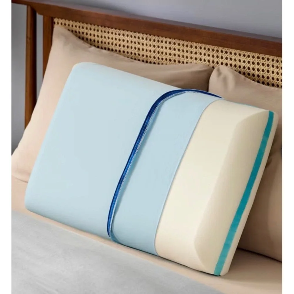 Sealy Posturepedic Expert Support Pillow Unisex Q Blue NEW Memory Foam